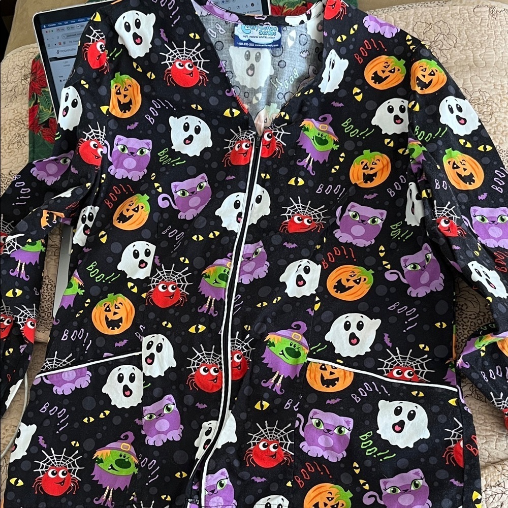Halloween Long Sleeved Scrubs Jacket